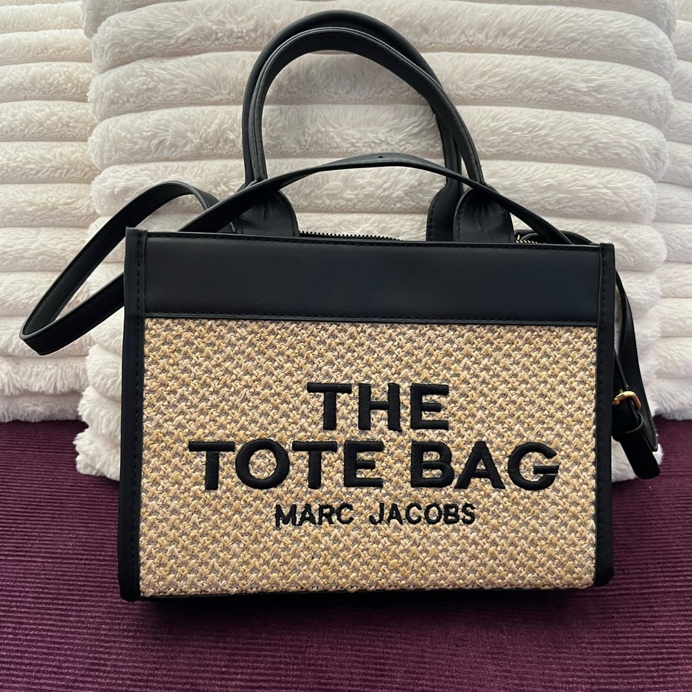 Marc Jacobs Black and Tan Structured Tote